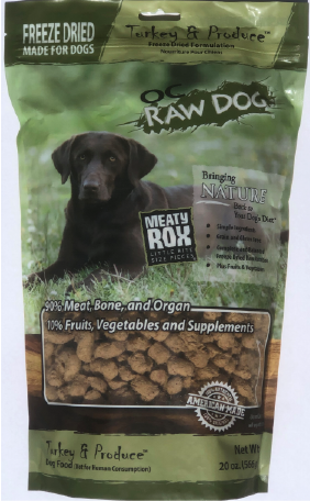 OC Raw Freeze Dried Rox Turkey Produce Dog Food 20oz by Pet Food Warehouse
