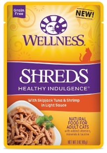 Wellness Healthy Indulgence Shredded Tuna Shrimp Cat Food 3oz by Pet Food Warehouse