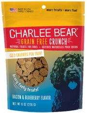Charlee Bear Grain Free Bacon Blueberry Dog Treat 8oz by Pet Food Warehouse