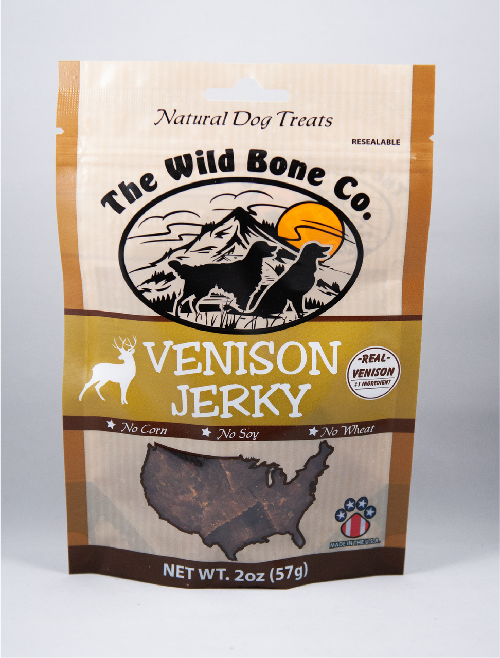 The Wild Bone Co Jerky Venison 2oz by Pet Food Warehouse