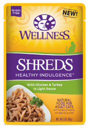 Wellness Healthy Indulgence Shredded Chicken Turkey Cat Food 3oz by Pet Food Warehouse