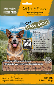 OC Raw Freeze Dried Chicken Meaty Rox Dog Food 5.5oz by Pet Food Warehouse