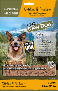 OC Raw Freeze Dried Chicken Meaty Rox Dog Food 5.5oz by Pet Food Warehouse
