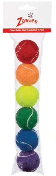 Griggles 6 pack Mini Puppy Pride Tennis Balls Dog Toy by Pet Food Warehouse