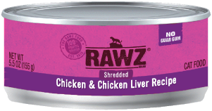 Rawz Shredded Chicken & Chicken Liver Canned Cat Food 5oz by Pet Food Warehouse