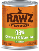 Rawz 96% Chicken Liver Dog Food 12.5oz by Pet Food Warehouse