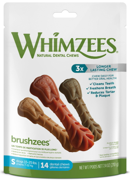 Whimzees Small Toothbrush Dental Chew 7.9oz by Pet Food Warehouse
