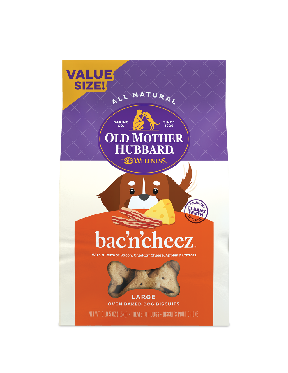 Old Mother Hubbard Large Extra Tasty Bacon Cheese Dog Treat 3#-5oz by Pet Food Warehouse