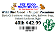 40# PFW Super Premium Wild Bird Food Mix by Pet Food Warehouse