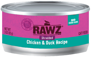 Rawz Shredded Chicken & Duck Canned Cat Food 3oz by Pet Food Warehouse