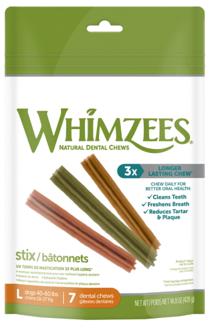 Whimzees Large Stix Dental Chew 14.8oz by Pet Food Warehouse