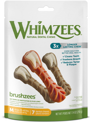 Whimzees Medium Toothbrush Dental Chew 7.9oz by Pet Food Warehouse