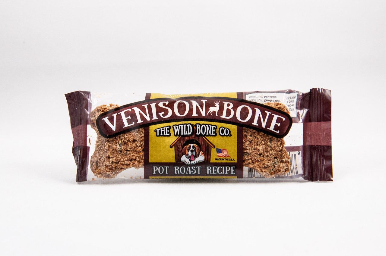 The Wild Bone Company Venison Bone Pot Roast Biscuit Dog Treat 1oz by Pet Food Warehouse