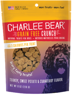 Charlee Bear Grain Free Turkey Sweet Pot Carrot Dog Treat 8oz by Pet Food Warehouse