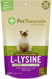 Pet Naturals L-Lysine For Cats 60 Count by Pet Food Warehouse