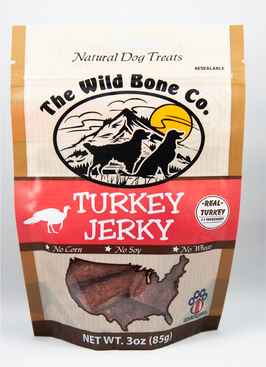 The Wild Bone Co Jerky Turkey 3oz by Pet Food Warehouse