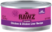 Rawz Shredded Chicken & Chicken Liver Canned Cat Food 3oz by Pet Food Warehouse