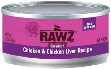 Rawz Shredded Chicken & Chicken Liver Canned Cat Food 3oz by Pet Food Warehouse