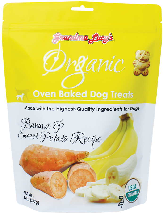 Grandma Lucy's Organic Baked Treats Banana & Sweet Potato Dog Treat 14oz by Pet Food Warehouse