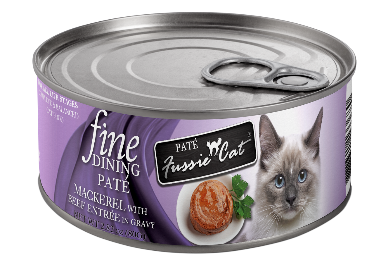 Fussie Cat Fine Dining Pate Mackerel with Beef Entrée 2.82oz by Pet Food Warehouse