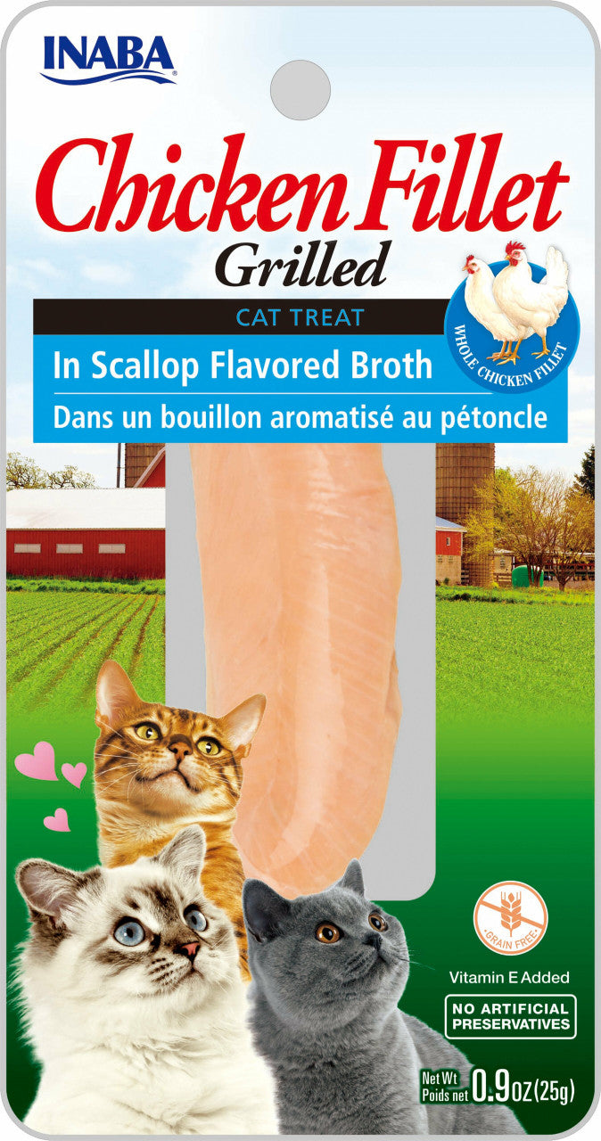 Inaba Grilled Fillets Scallop in Crab Flavored Broth Cat Treat .9oz by Pet Food Warehouse