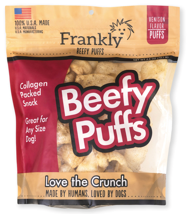 Frankly Collagen Beefy Venison Puffs by Pet Food Warehouse