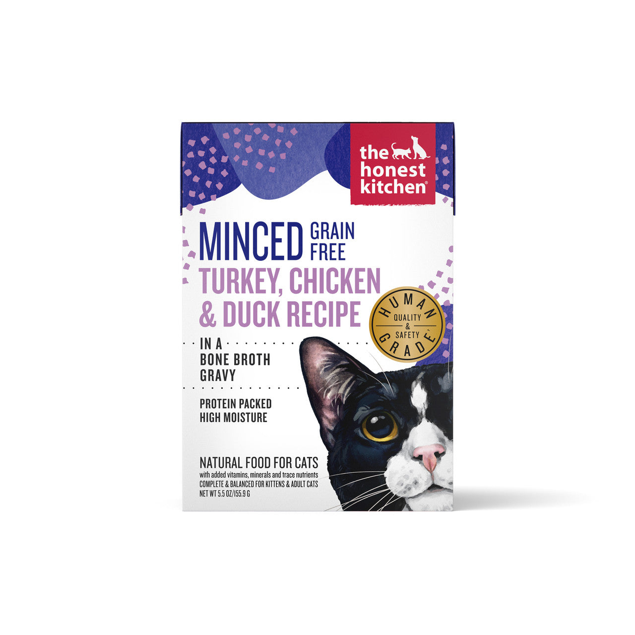 Honest Kitchen Cat Minced Turkey Chicken Duck Recipe in Bone Broth Gravy 5.5oz by Pet Food Warehouse