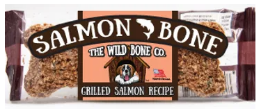 The Wild Bone Company Grilled Salmon Bone Biscuit Dog Treat 1oz by Pet Food Warehouse