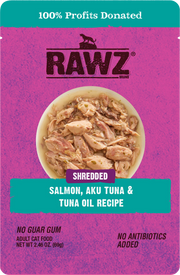 Rawz Salmon, Aku Tuna & Tuna Oil Cat Food Pouch 2.46oz by Pet Food Warehouse