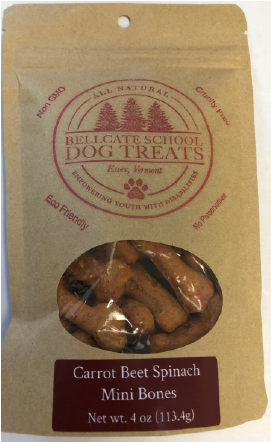 Bellcate School Dog Treats Carrot, Beet, Spinach Bites Mini 4oz by Pet Food Warehouse