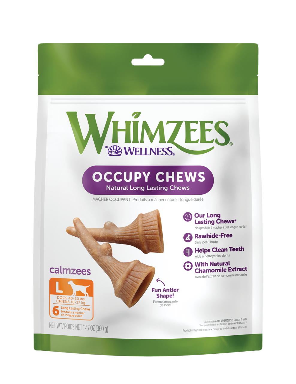 Whimzees Occupy Antler Large 12.7oz by Pet Food Warehouse