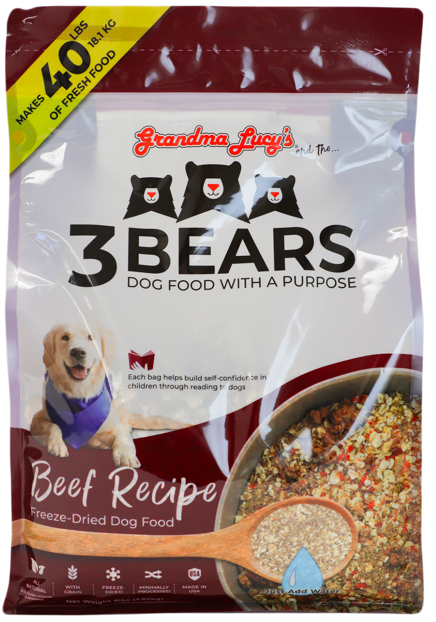 Grandma Lucy's 3 Bears Beef Dog Food 8lb by Pet Food Warehouse