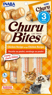 Inaba Churu Bites Chicken Recipe wraps Chicken Recipe Cat Treat 1.05oz by Pet Food Warehouse