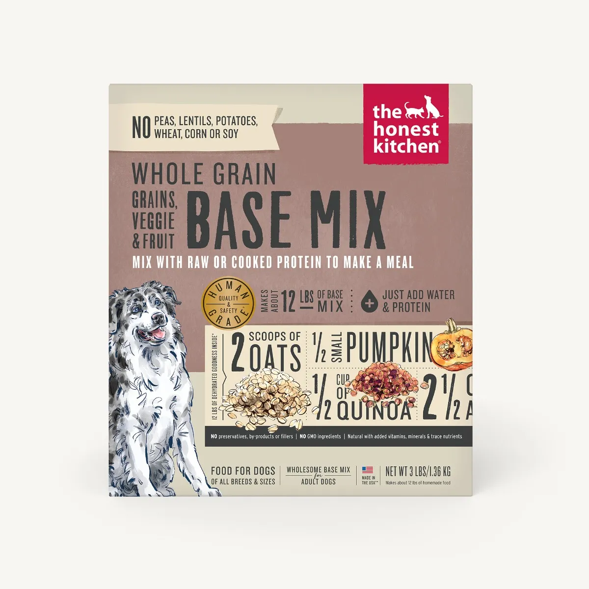 Honest Kitchen Base Mix Whole Grain, Fruit & Veggie Base Mix 3lb by Pet Food Warehouse
