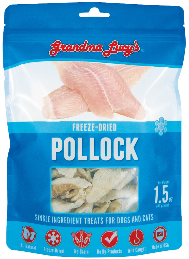 Grandma Lucy's Singles Pollock Dog Treat 1.5oz by Pet Food Warehouse