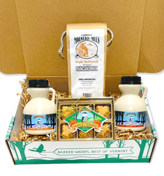 Vermont Gift Box with Two 1/2 Pint Jugs of Maple Syrup - with options