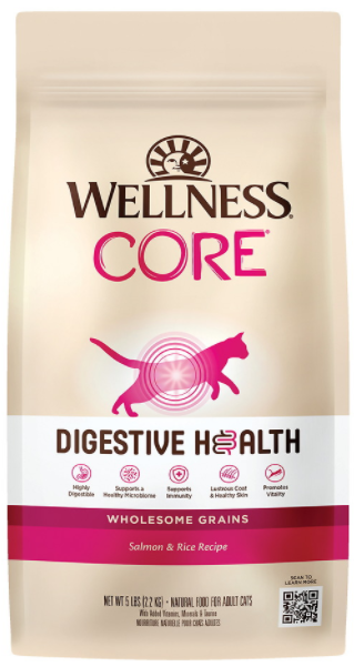 Wellness Core Digestive Health Salmon & Rice Cat 5lb by Pet Food Warehouse