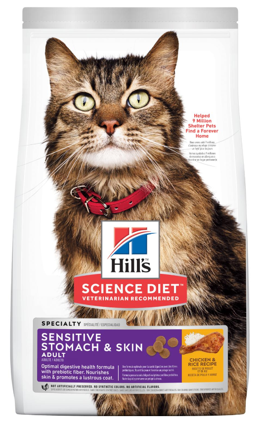 Hill's Science Diet Adult Sensitive Stomach & Skin Rice & Egg Dry Cat Food 3.5l by Pet Food Warehouse