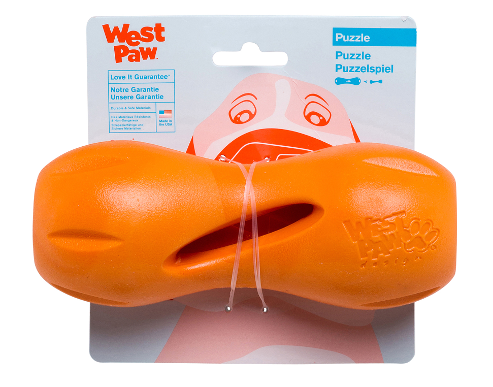 West Paw Qwizl Tangerine Dog Toy Orange Large by Pet Food Warehouse
