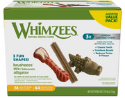 Whimzees Natural Dental Value Box Dog Treats Medium 44 count by Pet Food Warehouse