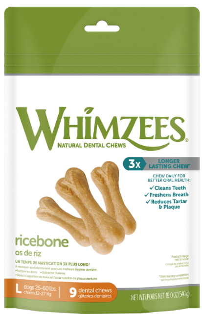 Whimzees Dog Rice Bone Dental Chew 19oz by Pet Food Warehouse