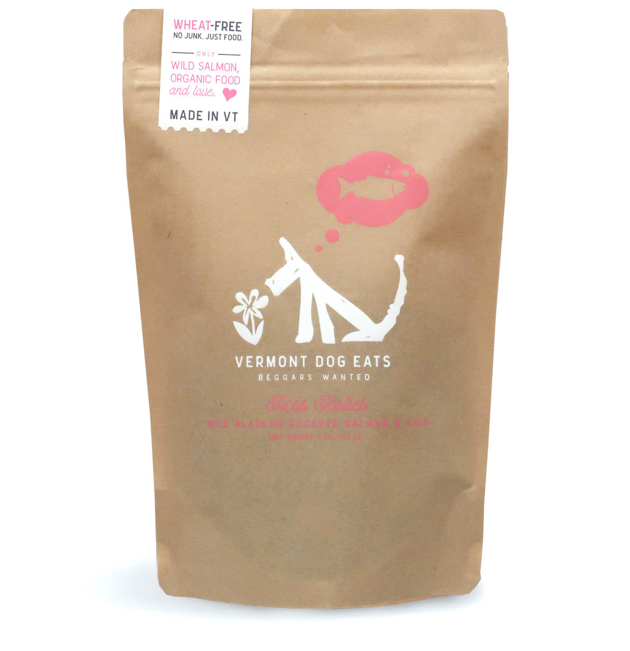 VT Dog Eat's GF Tico's Tasties Salmon & Kale Dog Treats 5oz by Pet Food Warehouse