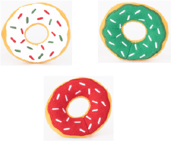 Zippy Paws 3 Pack Donuts Holiday Miniz by Pet Food Warehouse