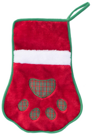Zippy Paws Red Paw Stocking Holiday Dog Toy by Pet Food Warehouse