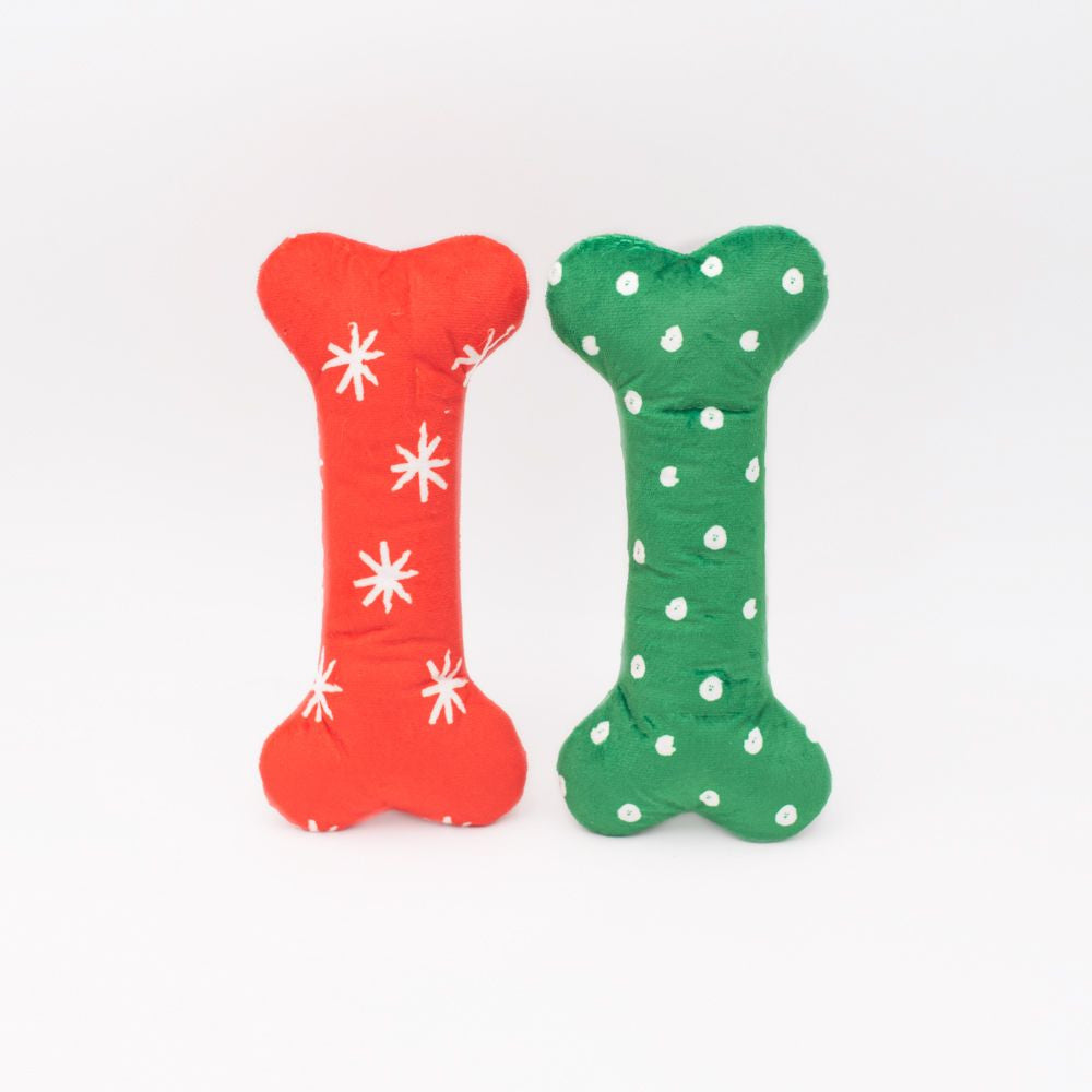Zippy Paws Holiday Patterned Bones Large 2 Pack by Pet Food Warehouse