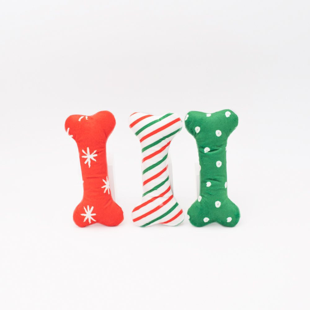 Zippy Paws Holiday Patterned Bones Regular 3 Pack by Pet Food Warehouse