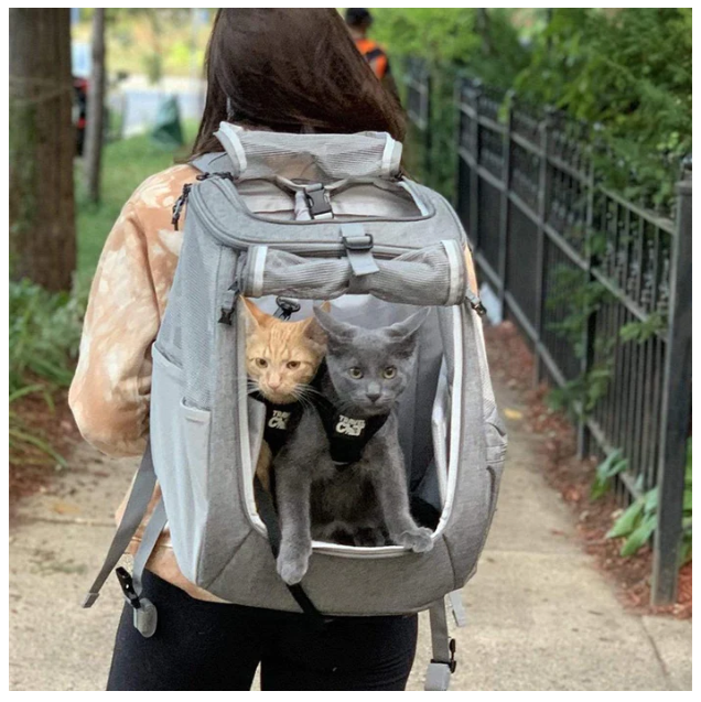 Travel Cat "The Navigator" Convertible Cat Backpack Heather Grey by Pet Food Warehouse