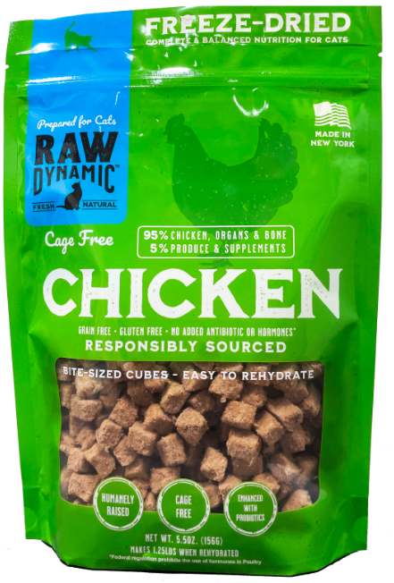 Raw Dynamic Freeze Dried Cat Food Chicken 5.5oz by Pet Food Warehouse