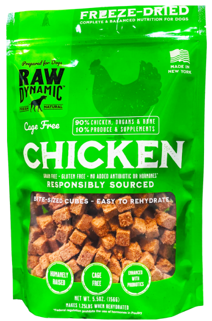 Raw Dynamic Freeze Dried Dog Food Chicken 5.5oz by Pet Food Warehouse