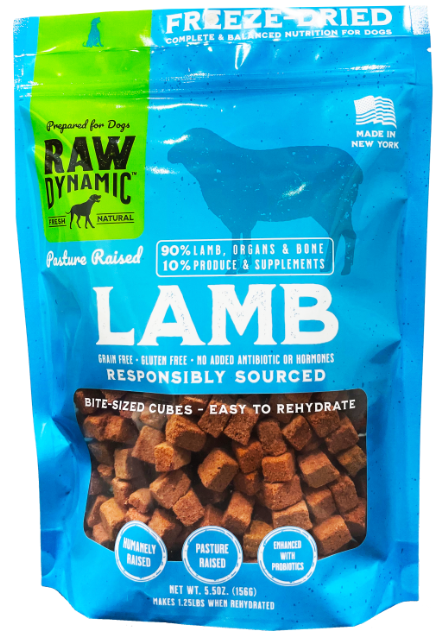 Raw Dynamic Freeze Dried Dog Food Lamb 5.5oz by Pet Food Warehouse